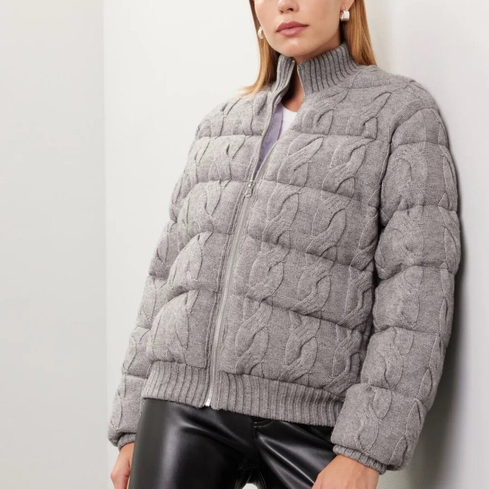 Central Park West cable knit puffer